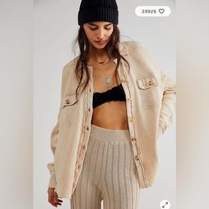 XS Free People Lightweight Waffle Knit Shirt